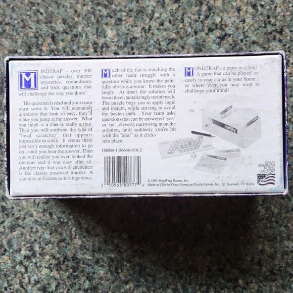 1991 Vintage MindTrap Card Game Will Challenge the Way You Think Ages 12 and Up - Picture 3 of 11